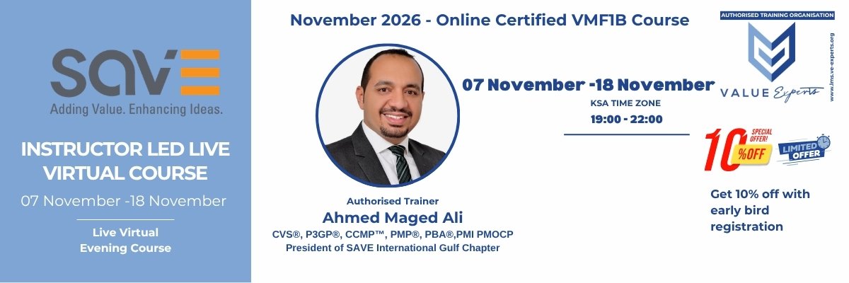 Value Methodology Fundamentals 1-B – Approved by SAVE International